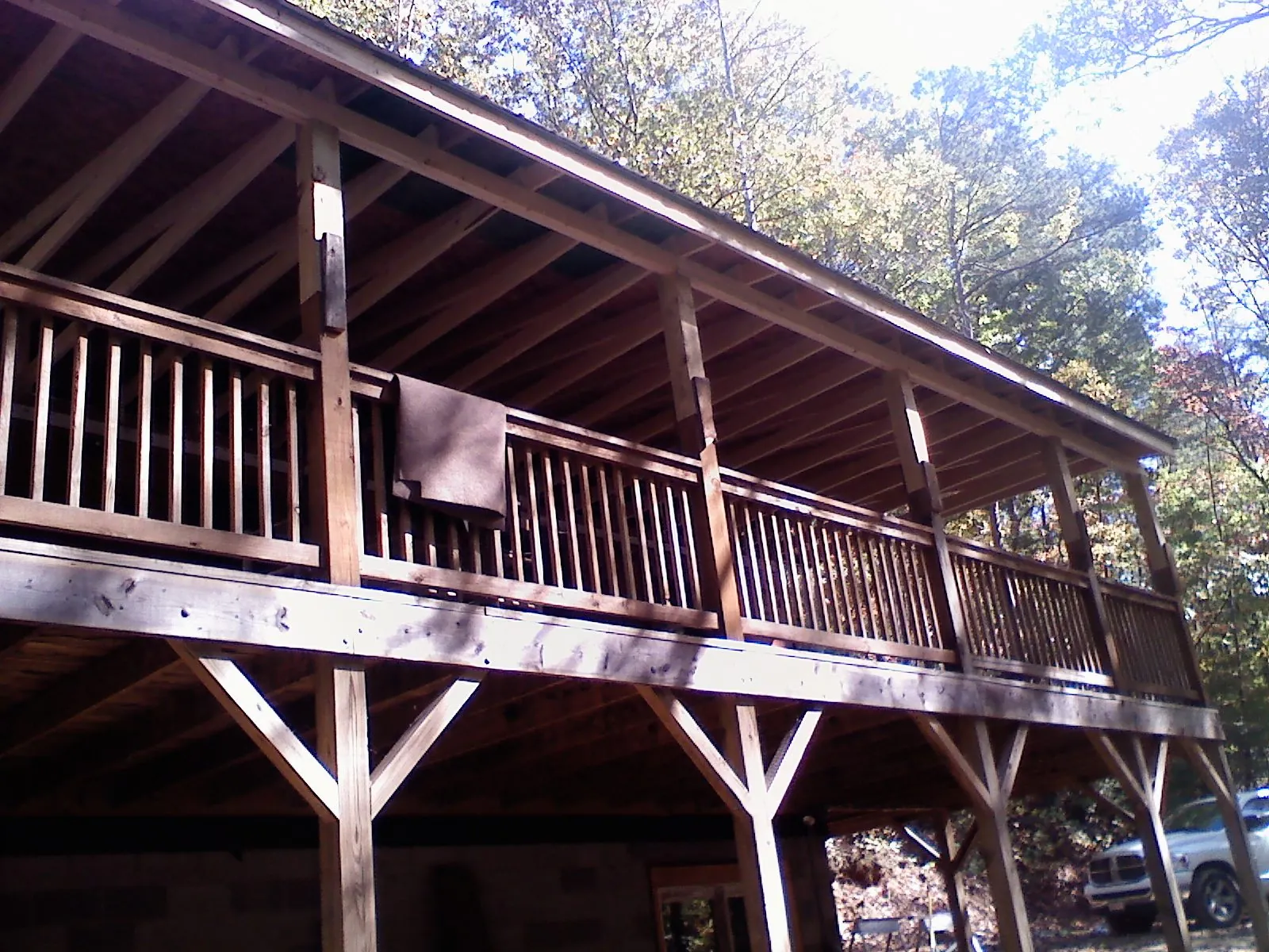 Timber framing under a new elevated porch and deck — Roof Leak Repair in Willimantic by Roofing Brothers